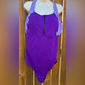 Speedo Endurance + Women’s Zip Up in the Front. Swimsuit size 18.